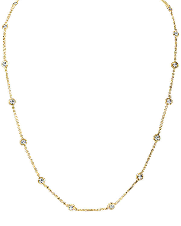14K Gold Diamond By The Yard Necklace