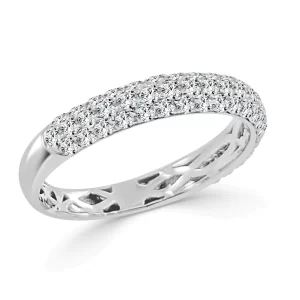 18K Gold Diamond 3-Row Ring