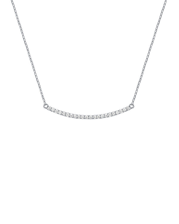 14K Gold Diamond Bar Necklace - Image 2