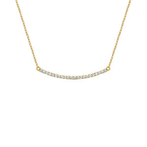 14K Gold Diamond Bar Necklace