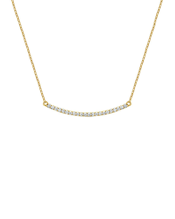 14K Gold Diamond Bar Necklace