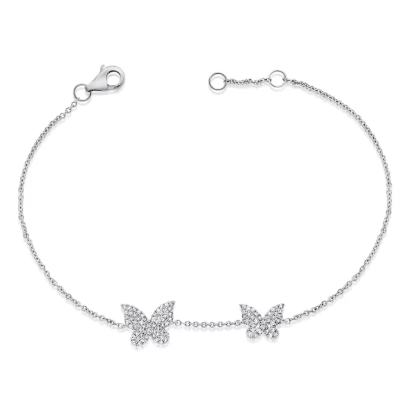 14K Gold Diamond Butterfly Bracelet - Image 3