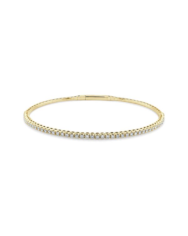 14K Gold Diamond Flex Bangle - Image 2
