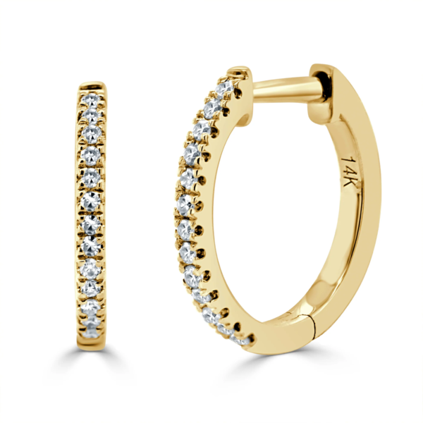 14K Gold Diamond Huggies 0.28ctw - Image 3