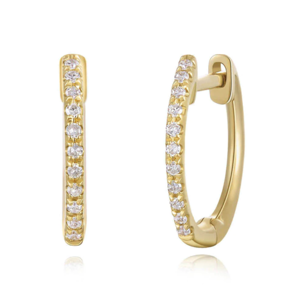 14K Gold Diamond Huggies 0.28ctw - Image 2