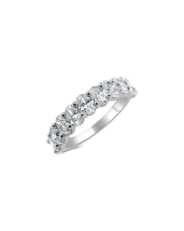 14K Gold Diamond Oval Half-Way Band - Image 2