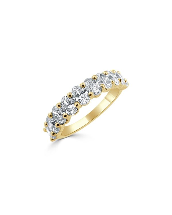 14K Gold Diamond Oval Half-Way Band
