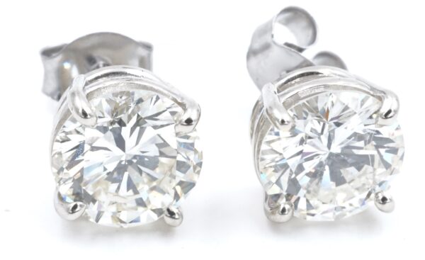 14K Gold Diamond Stud Earrings - 1.05ctw