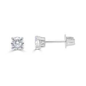 14K Gold Diamond Stud Earrings - 0.85ctw