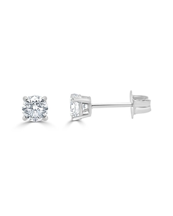 14K Gold Diamond Stud Earrings - 0.85ctw