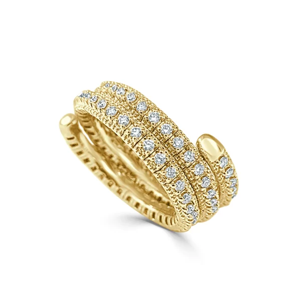 14K Gold Diamond Wrap Flex Ring