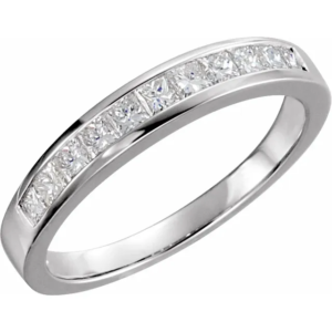14K Gold Diamond Channel Set Band