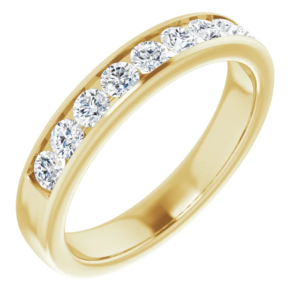14K Gold Diamond Channel Set Band