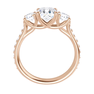 3-Stone Accented Engagement Ring