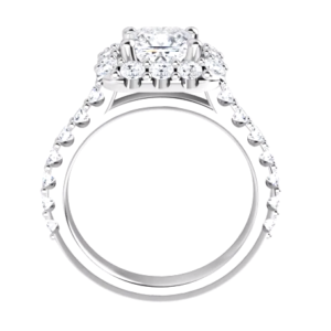 Halo-Style Accented Cathedral Engagement Ring