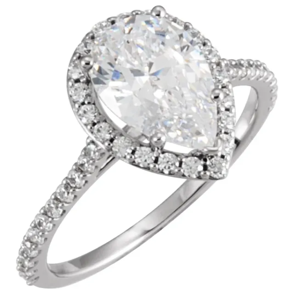 Halo-Style Accented Engagement Ring Setting